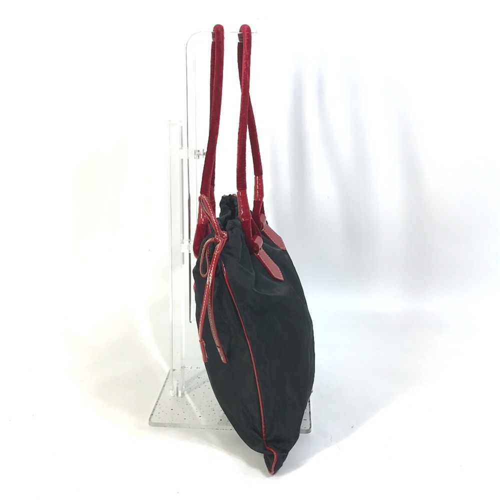 PRADA Bicolor Tote Bag Shoulder Bag Shoulder bag Hand Bag Black Red - Picture 3 of 10